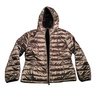 Andrew Marc Metallic Silver Puffer Jacket